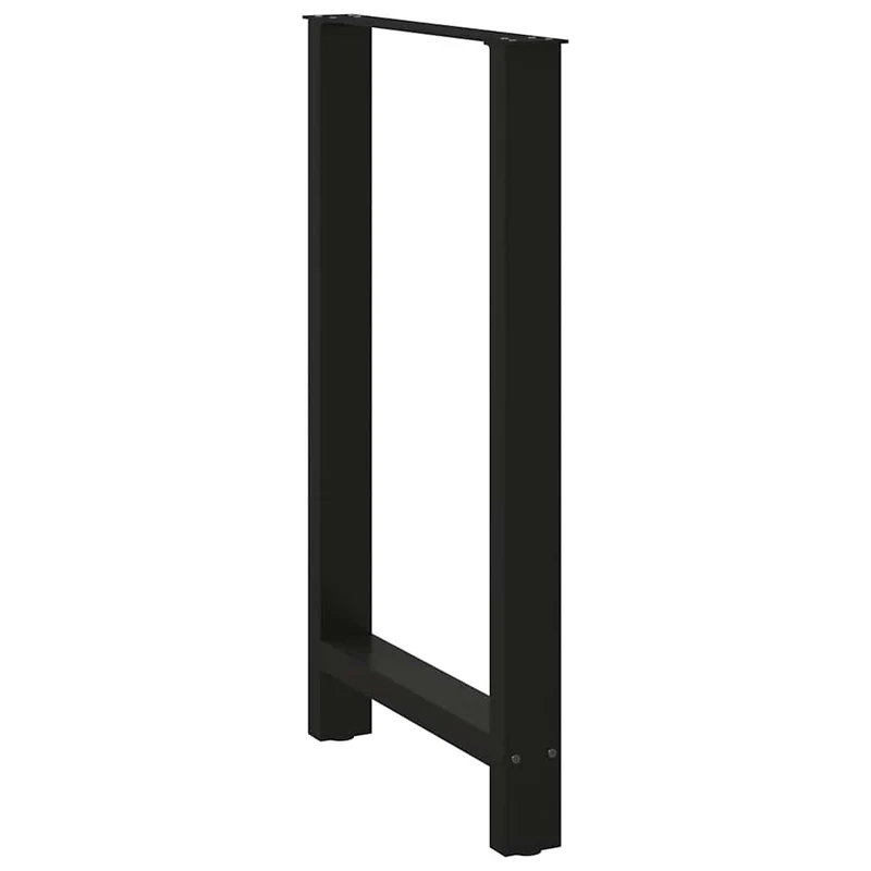 Lot de 2 pieds de table de bar modernes 60 x 100 cm avec nivelleurs réglables en acier thermolaqué noir 02_0057584