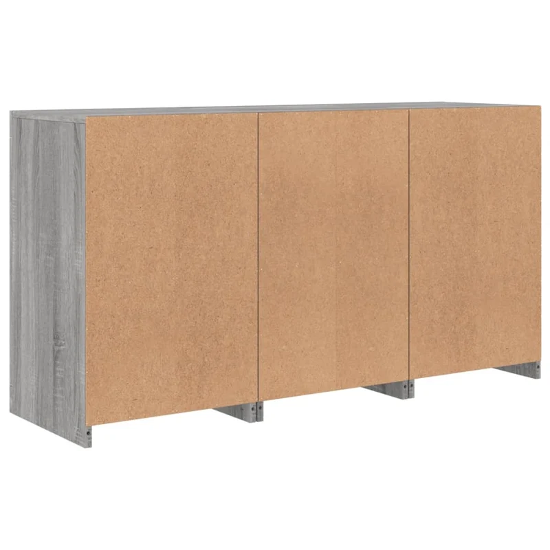 Buffet bahut commode armoire meuble de rangement organisateur cuisine salle de séjour salon avec lumières LED sonoma 123 x 37 x 67 cm gris 02_0030050