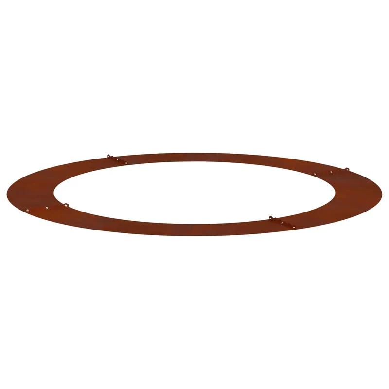 Lot de 5 anneaux d'arbre plats design moderne extérieur 120 x 120 cm protection racinaire en acier marron 02_0052353