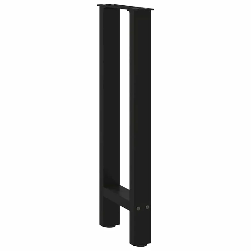 Lot de 2 pieds de console réglables modernes 28 x 73 cm en acier noir 02_0057532