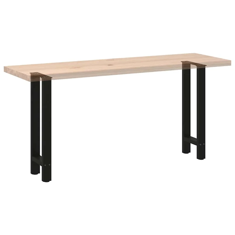 Lot de 2 pieds de console réglables modernes 28 x 73 cm en acier noir 02_0057532