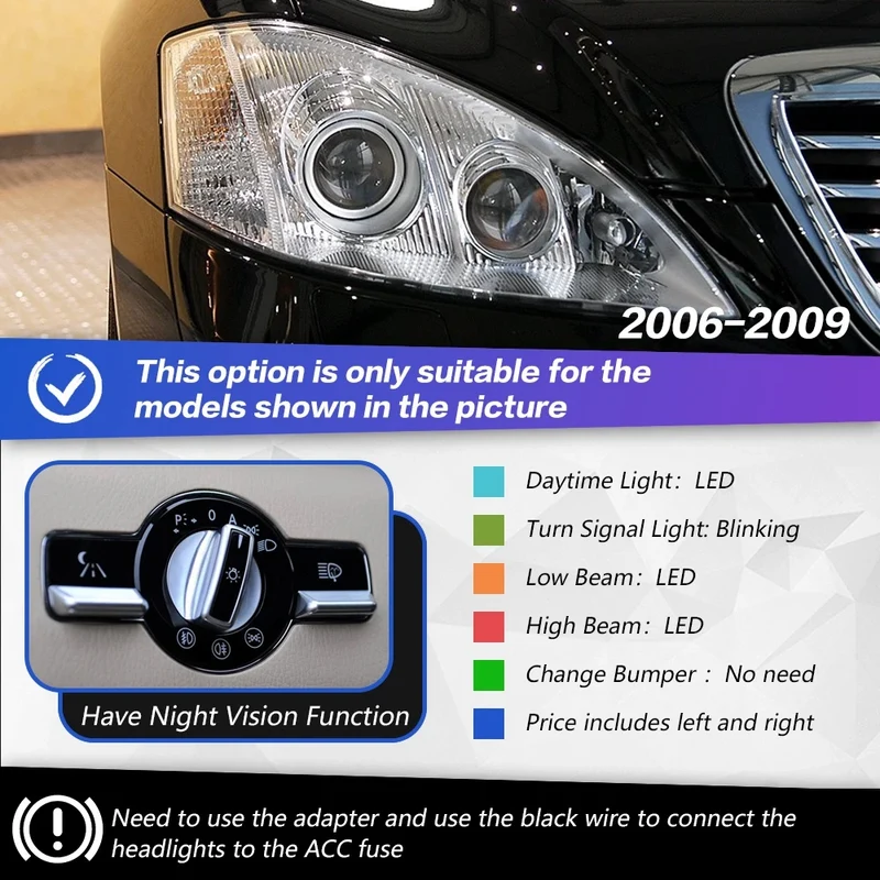 Phares LED Mercedes Classe S W221 2006-2013