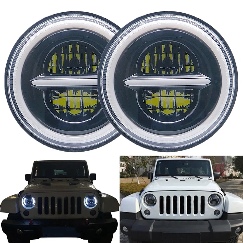 Phares LED Ronds 7 Pouces Jeep Wrangler