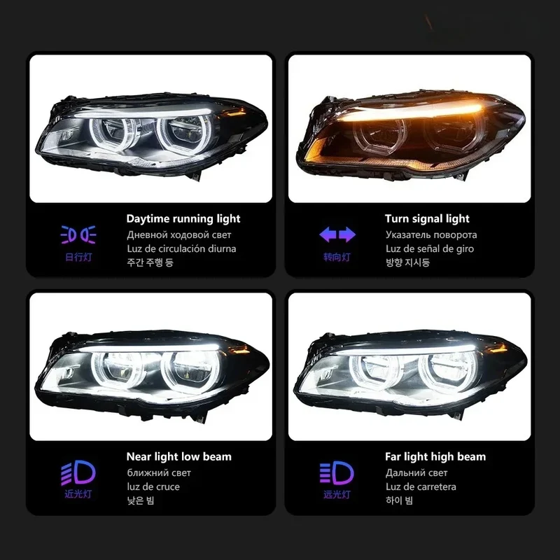 Phares LED BMW Série 5 F10 F18 2010-2017 xénon ou halogène