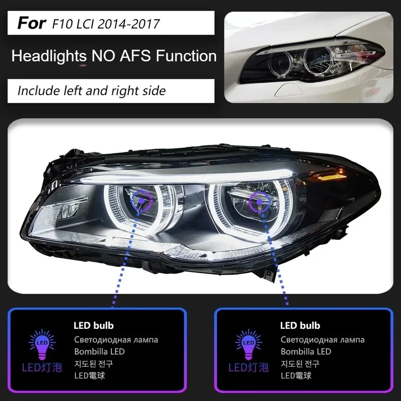 Phares LED BMW Série 5 F10 F18 2010-2017 xénon ou halogène