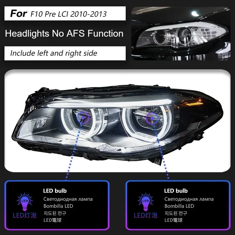 Phares LED BMW Série 5 F10 F18 2010-2017 xénon ou halogène