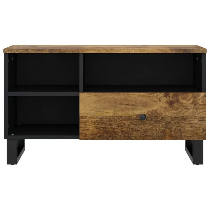 Meuble TV multimédia étagère télévision buffet téléviseur salle à manger salon chambre 80 x 33 x 46 cm bois de manguier et d'ingénierie brun 02_0026244