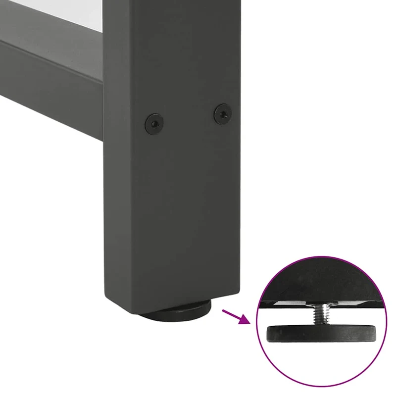 Lot de 2 pieds de table de bar carrés pratiques 60 x 110 cm finition moderne en acier anthracite 02_0057598