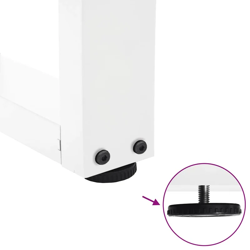 Lot de 2 pieds de table à manger en V réglables 80 x 73 cm pour bureau moderne en acier blanc 02_0056935