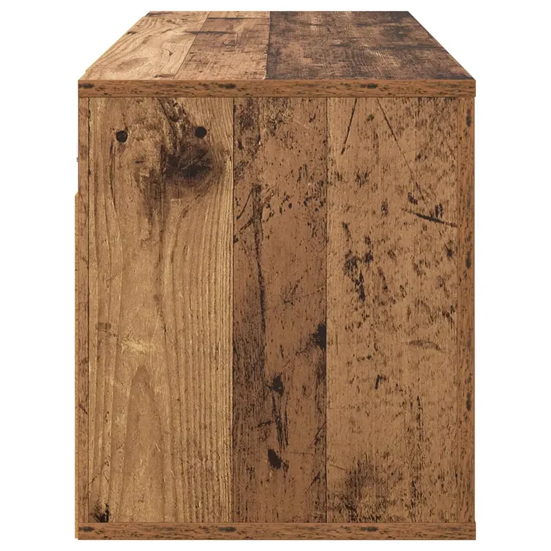 Meuble TV mural design rustique moderne 100 x 34 x 40 cm en bois d'ingénierie bois ancien 02_0052705