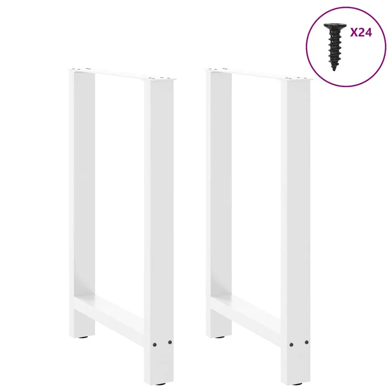 Lot de 2 pieds de table de bar modernes réglables 60 x 90 cm en acier blanc 02_0057573