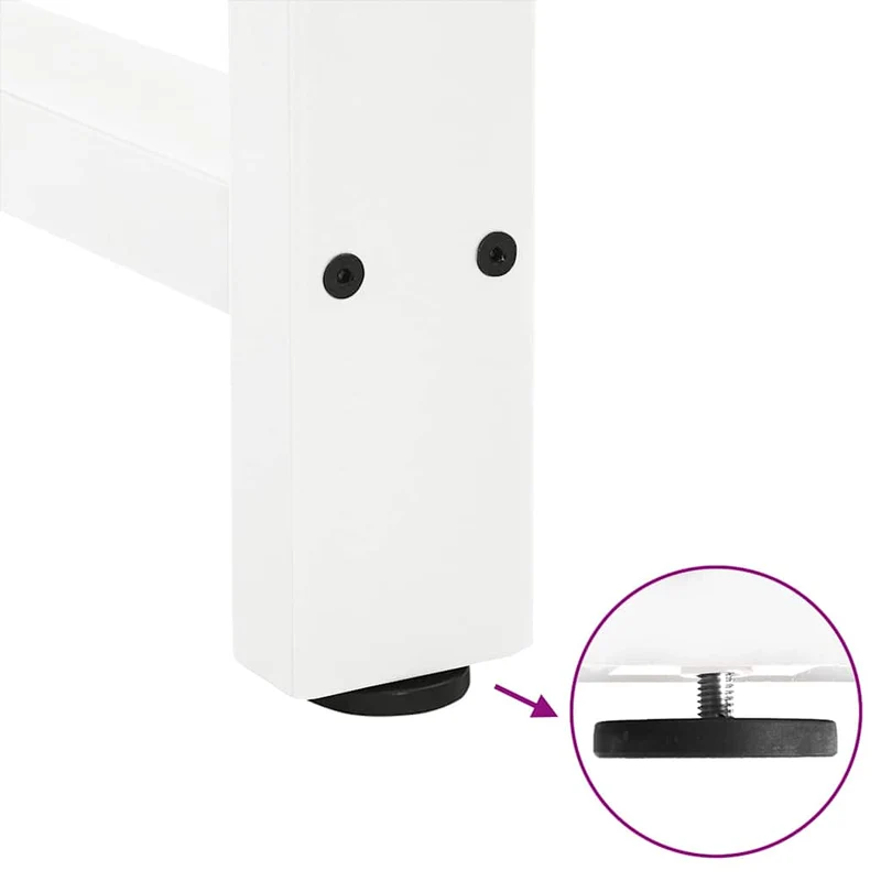 Lot de 2 pieds de table de bar réglables design moderne 40 x 90 cm en acier blanc 02_0057565