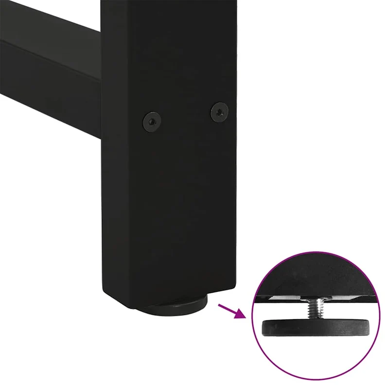 Lot de 2 pieds de table de bar ajustables 40 x 110-111 cm design moderne salle à manger en acier noir 02_0057588