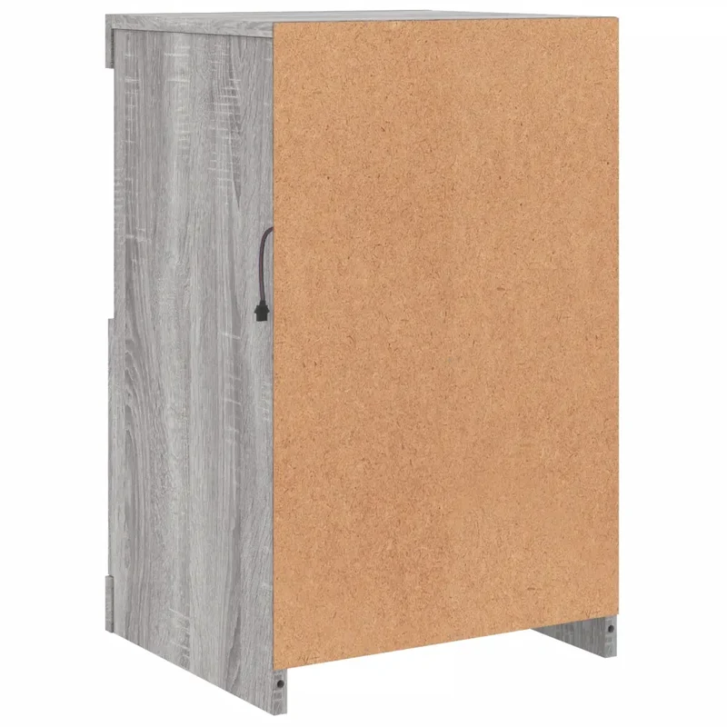 Lot de 2 armoires latérales avec lumières LED espace de rangement 41 x 37 x 67 cm en bois d'ingénierie gris 02_0049373