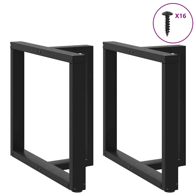 Lot de 2 pieds de table à manger en T ajustables 70 x 35 x 73 cm en acier noir 02_0057324