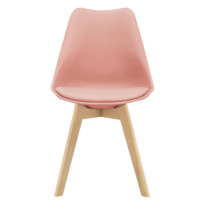 Lot de 6 chaises de salle à manger fläten similicuir hêtre rose 03_0006783