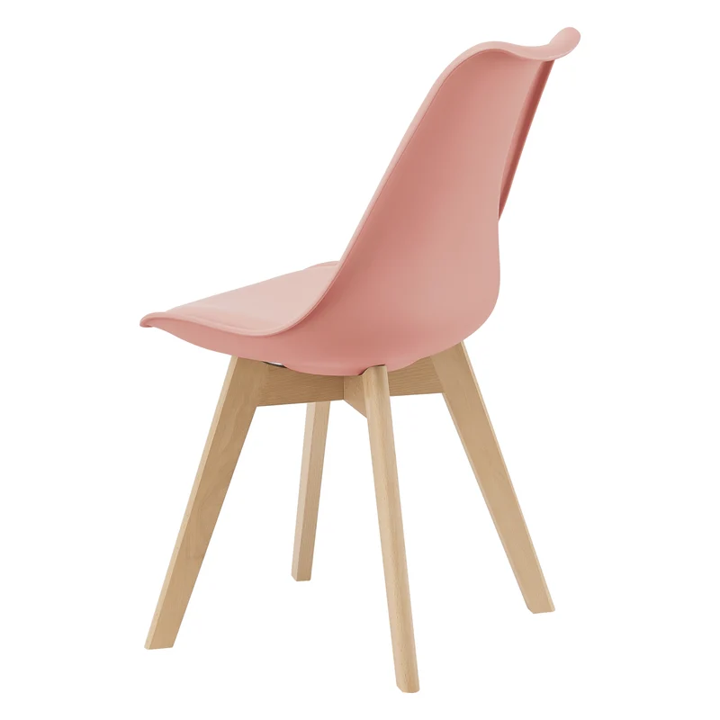 Lot de 6 chaises de salle à manger fläten similicuir hêtre rose 03_0006783