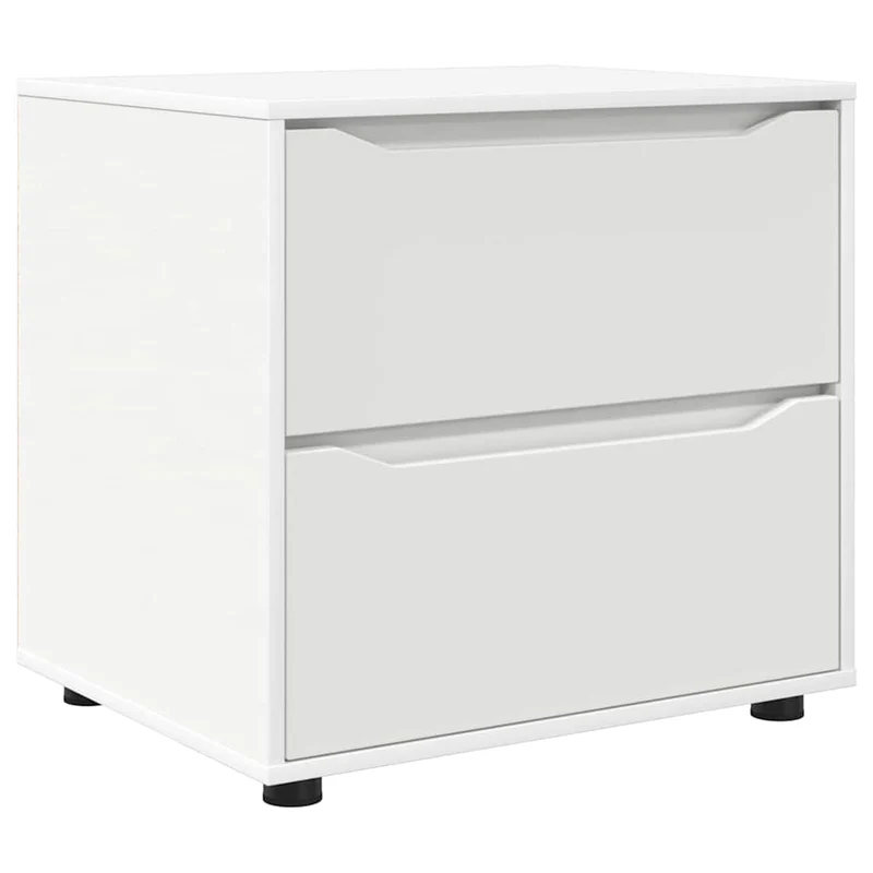 Armoire de rangement rectangulaire moderne avec tiroirs pratique salon chambre 60 x 48 x 57 cm en bois d'ingénierie blanc 02_0054601