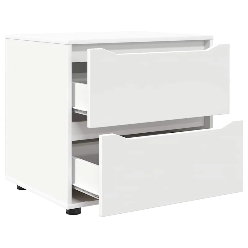 Armoire de rangement rectangulaire moderne avec tiroirs pratique salon chambre 60 x 48 x 57 cm en bois d'ingénierie blanc 02_0054601