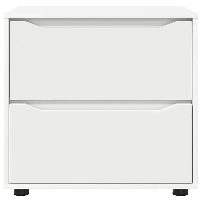 Armoire de rangement rectangulaire moderne avec tiroirs pratique salon chambre 60 x 48 x 57 cm en bois d'ingénierie blanc 02_0054601