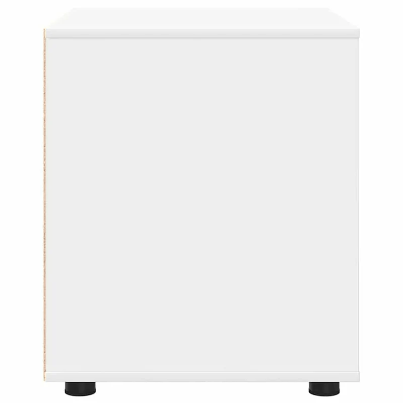 Armoire de rangement rectangulaire moderne avec tiroirs pratique salon chambre 60 x 48 x 57 cm en bois d'ingénierie blanc 02_0054601