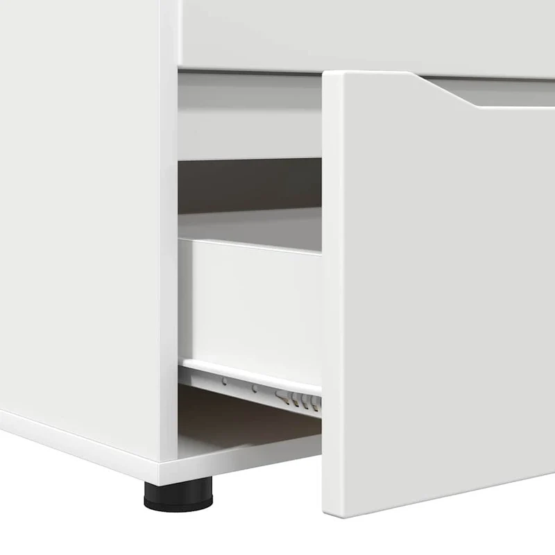 Armoire de rangement rectangulaire moderne avec tiroirs pratique salon chambre 60 x 48 x 57 cm en bois d'ingénierie blanc 02_0054601