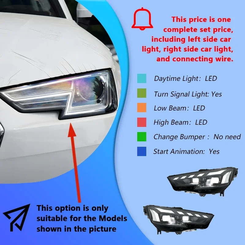 Phares LED Style RS Audi A4 S4 RS4 2017-2019