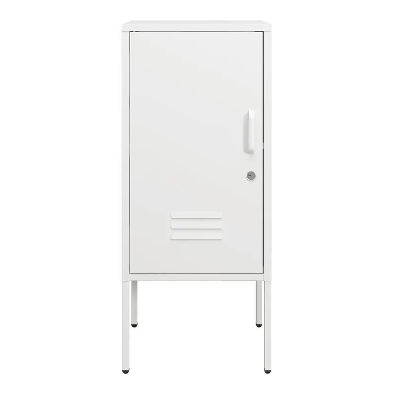 Table de chevet élégante 82 x 35 x 35 cm acier blanc 03_0008676