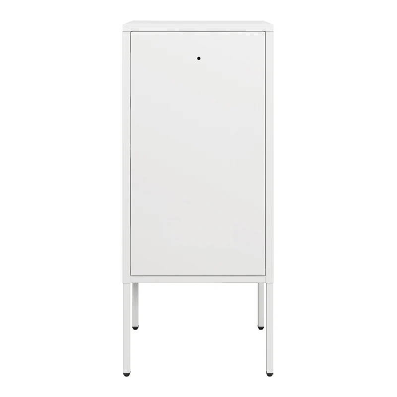 Table de chevet élégante 82 x 35 x 35 cm acier blanc 03_0008676