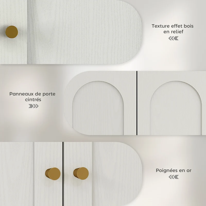 Armoire murale salle de bain double porte 60 x 20 x 60 cm rangement optimisé étagères style moderne épuré en MDF blanc 21_0002754