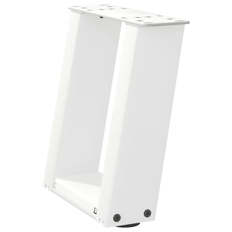 Lot de 2 pieds de table basse en U inclinés 30 x 30 cm stable moderne en acier blanc 02_0057022
