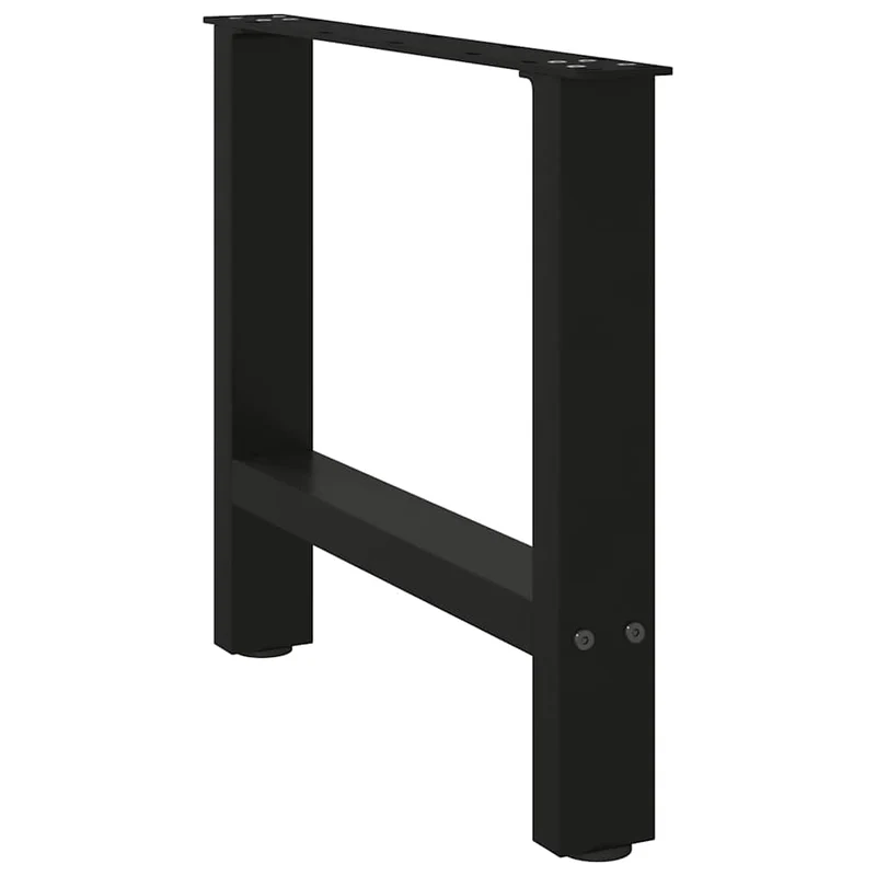 Lot de 2 pieds de table basse carrés 50 x 43 cm design moderne pratiques avec niveleurs en acier noir 02_0057520