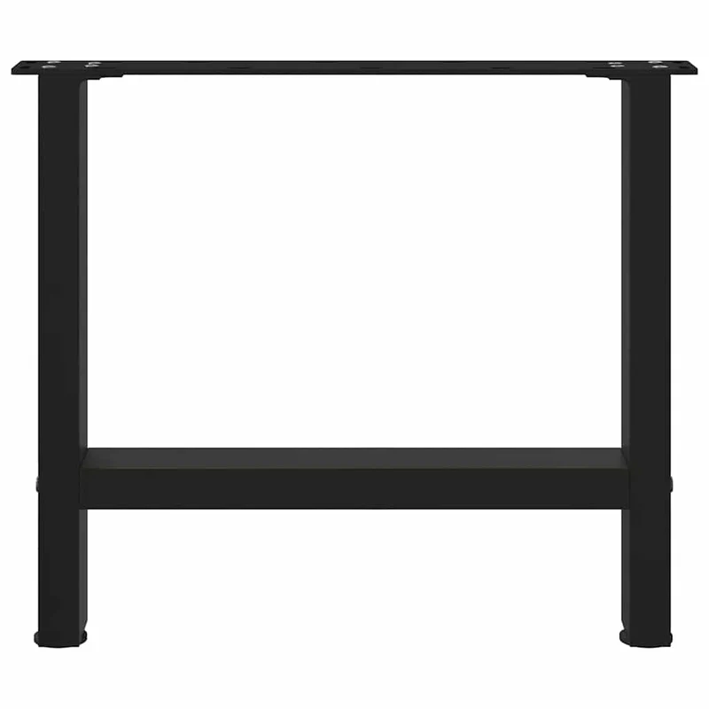 Lot de 2 pieds de table basse carrés 50 x 43 cm design moderne pratiques avec niveleurs en acier noir 02_0057520