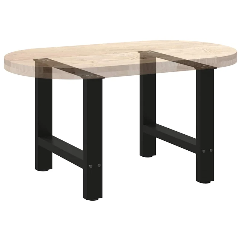 Lot de 2 pieds de table basse carrés 50 x 43 cm design moderne pratiques avec niveleurs en acier noir 02_0057520