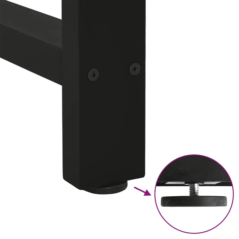 Lot de 2 pieds de table basse carrés 50 x 43 cm design moderne pratiques avec niveleurs en acier noir 02_0057520