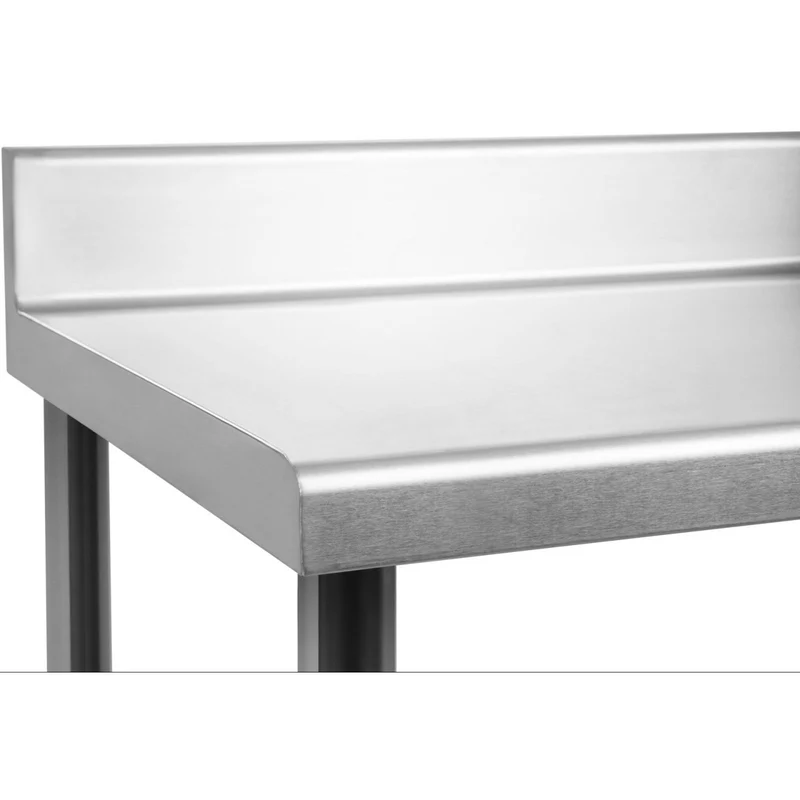 Table de travail cuisine professionnelle acier inoxydable avec dosseret 200 x 60 cm 14_0003647
