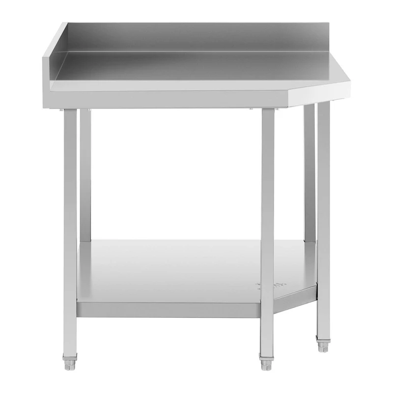 Table de travail cuisine professionnelle acier inoxydable avec dosseret 200 x 60 cm 14_0003647