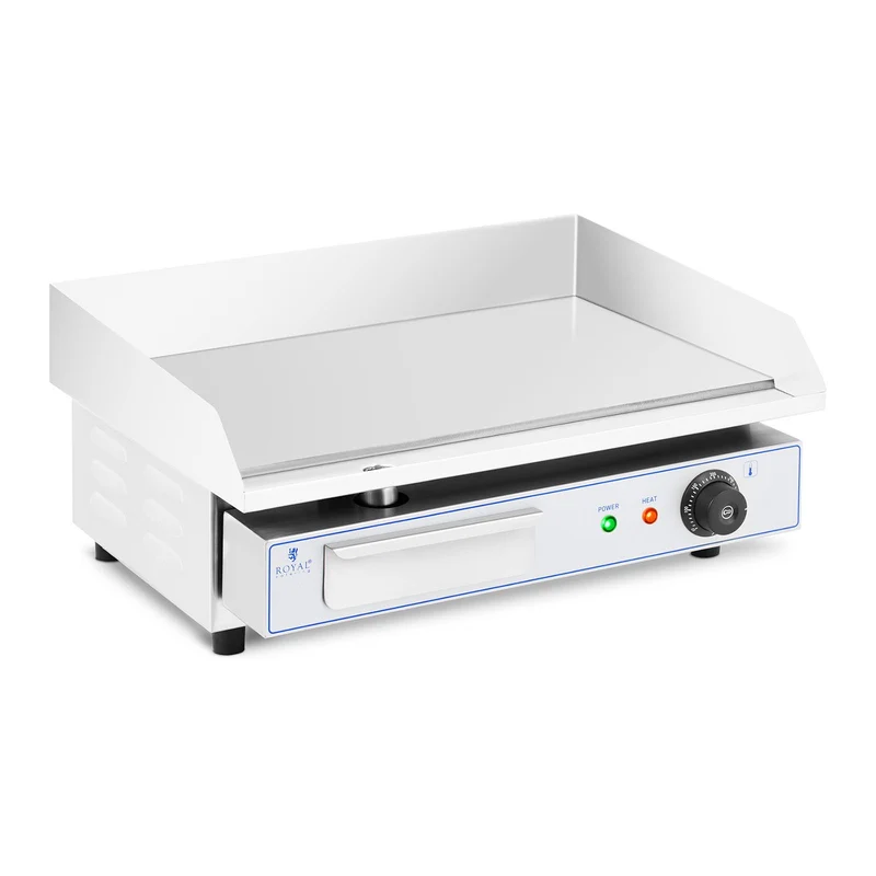 Plancha électrique professionnelle en inox pour restaurant de table 1 feu 55 x 40 cm (3 000 watts, 550 x 400 mm, lisse) 14_0004070