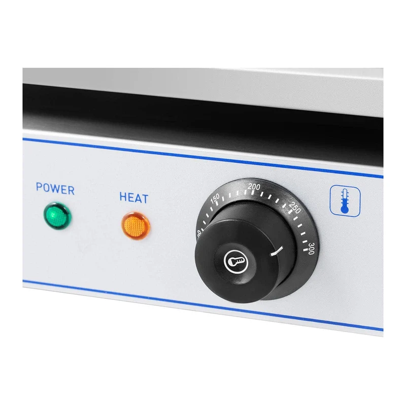 Plancha électrique professionnelle en inox pour restaurant de table 1 feu 55 x 40 cm (3 000 watts, 550 x 400 mm, lisse) 14_0004070