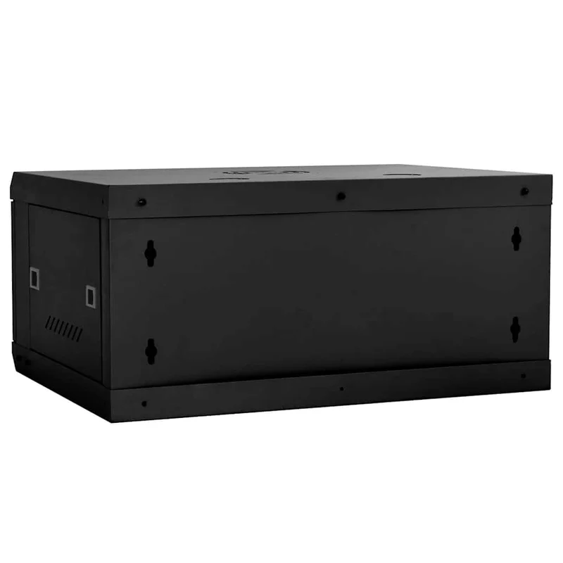 Armoire réseau murale design industriel bureau 60 x 35 x 28 cm durable en acier noir 02_0059061
