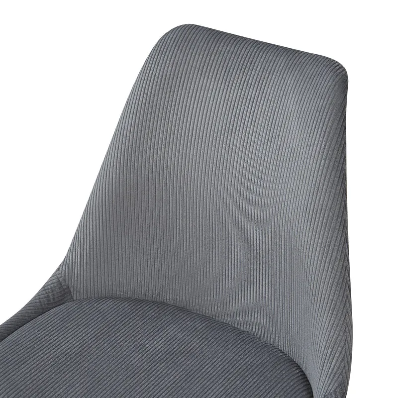Lot de 6 chaises de salle à manger velours côtelé gris 03_0009894