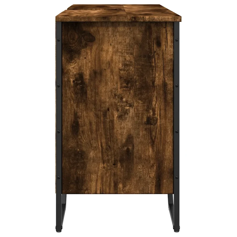 Armoire lavabo salle de bain design peu encombrant 91 x 35 x 60 cm en bois d'ingénierie chêne fumé 02_0049580