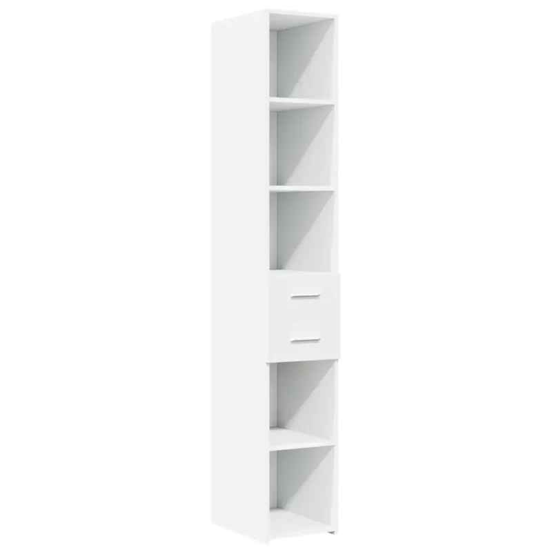 Armoire de rangement mince économique espace vertical 30 x 42,5 x 225 cm en bois d'ingénierie blanc 02_0055552