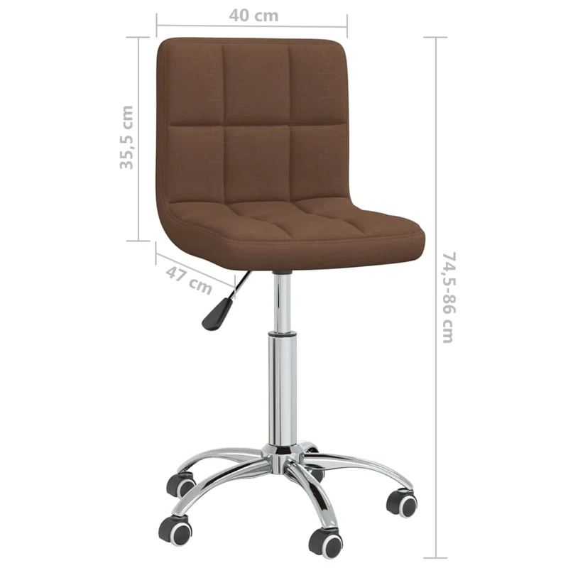 Chaise fauteuil siège pivotante de bureau informatique étude tissu brun 02_0024146
