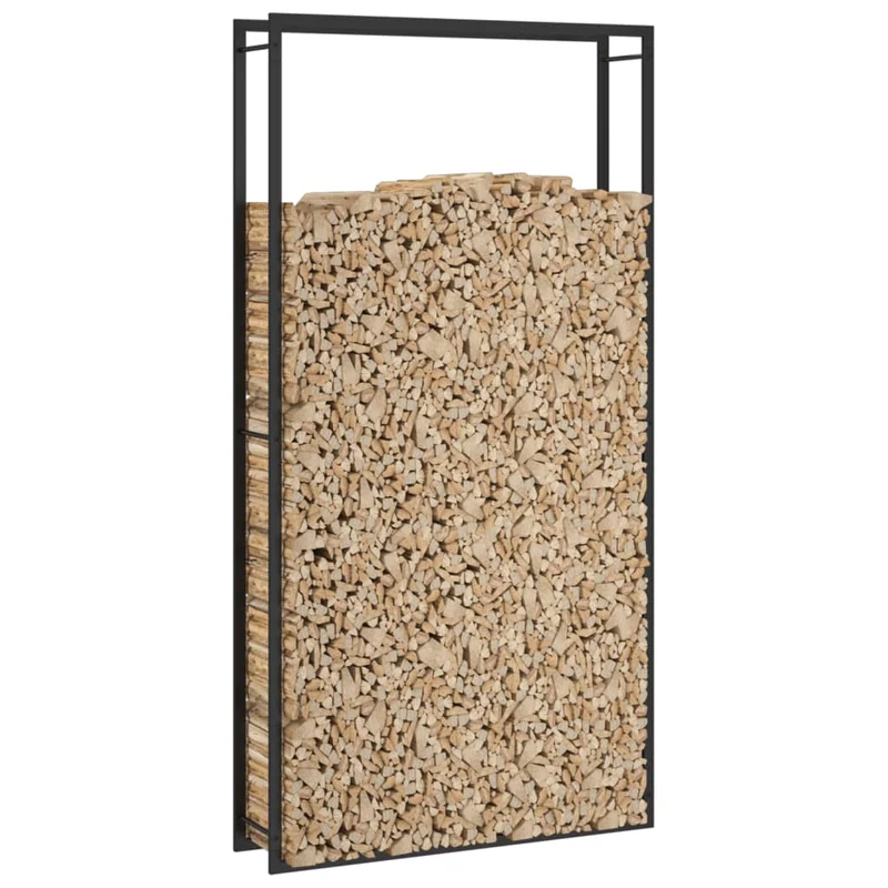 Portant de bois de chauffage mat 110 x 28 x 214 cm acier noir 02_0043746