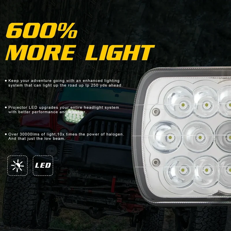 Phares LED H6054 Ford Bronco E-150 E-250 E-350