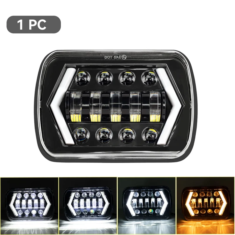 Phares LED Carrés 5x7 7x6 Jeep Wrangler YJ Cherokee XJ