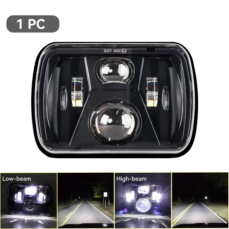 Phares LED Carrés 5x7 7x6 Jeep Wrangler YJ Cherokee XJ