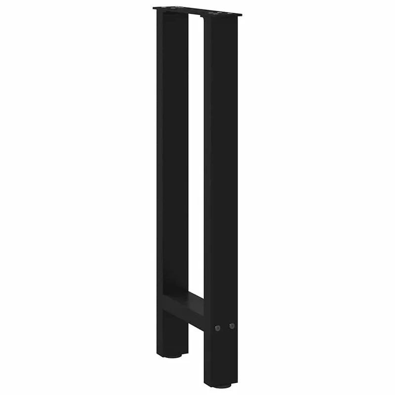 Lot de 2 pieds de table console réglables 38 x 72 cm design moderne salle à manger en acier noir 02_0057536