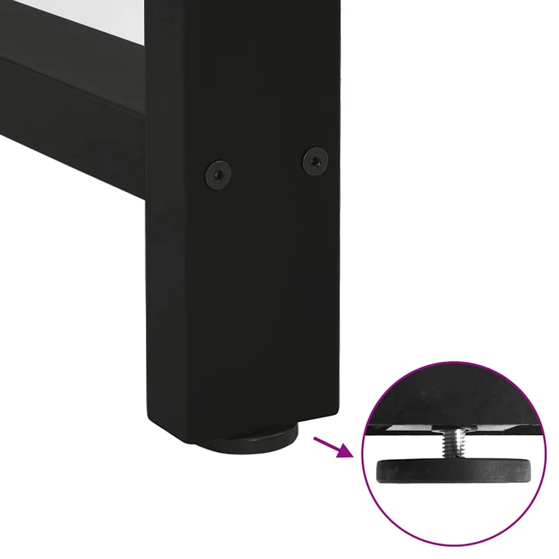 Lot de 2 pieds de table console réglables 38 x 72 cm design moderne salle à manger en acier noir 02_0057536